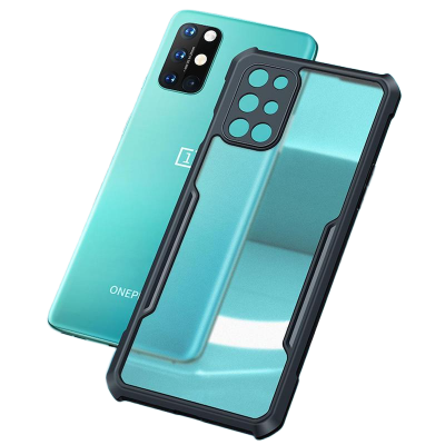 Picture of Xundd Case For OnePlus 9R / 1+9r 5G (6.55 Inch) with Integrated Camera Cover [Military Grade Drop Tested] Slim Clear Back with Shockproof Soft TPU Bumper Frame Cover - Black