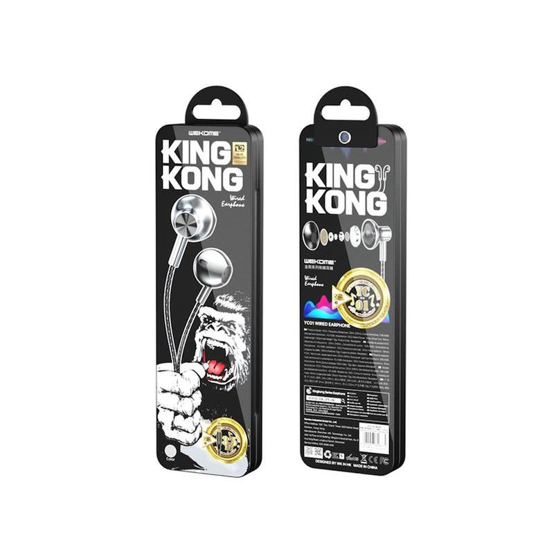 Picture of WK YC01 TYPE-C (Type C Interface) KINGKONG SERIES WIRED EARPHONE (1.2M), Quality Wired Earphone (Remax Sub-Brand) - Headphone - Ear Phone - Earphone