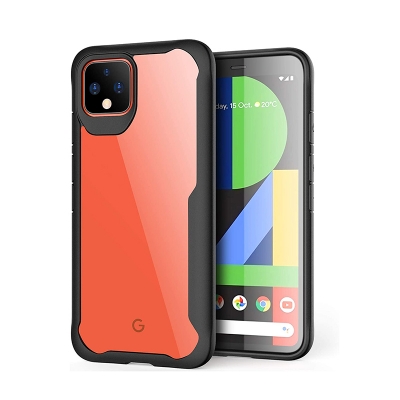 Picture of For Google Pixel 4Xl Cover German Bayer Imported TPU iFace Border Back Cover Shock Proof Anti Slip Black Bumper & Clear Transparent Back Pc Soft Tpu Back Cover Case