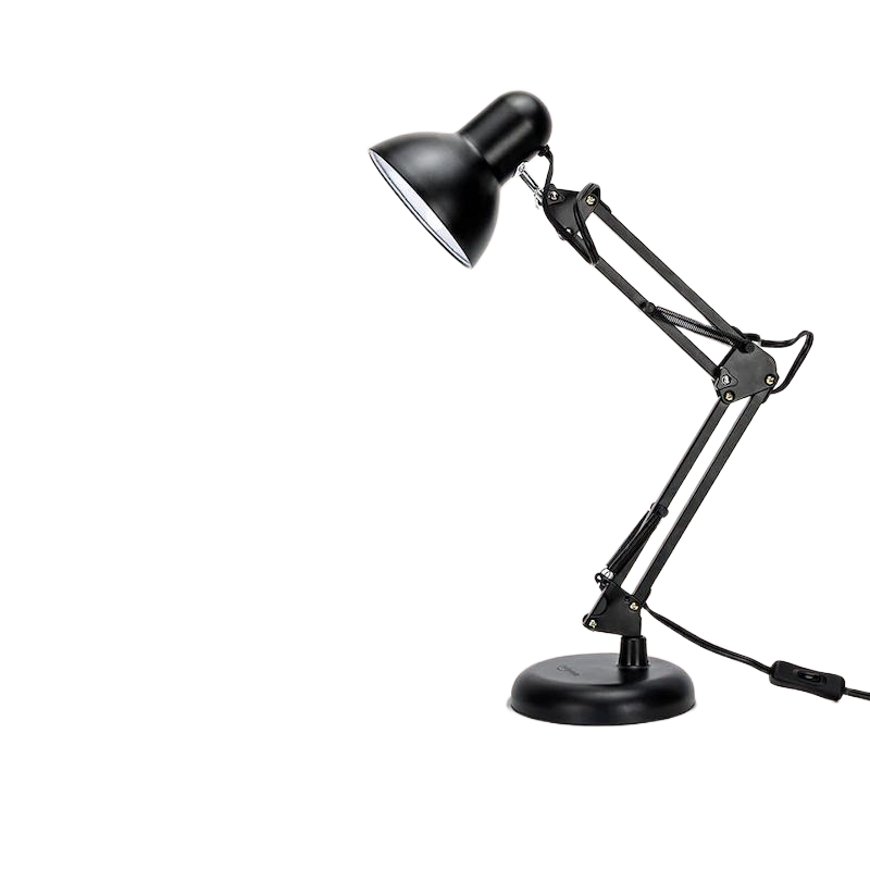 Picture of Metal Swing Arm Desk Lamps Gooseneck Clamp Lamp For Home Office Adjustable Architect Table Lamp Desk Light, Reading Lamp for Bedroom Study Room Black Red (Bulb Not Included)