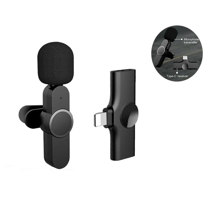 Picture of K9 Lightning Jack Wireless Bluetooth Lavalier Microphone Portable Mini Lightning Plug-Play Lapel Mic Auto Sync Game Phone Audio Video Vlog