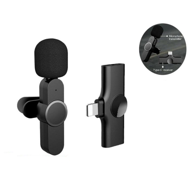 Picture of K9 Lightning Jack Wireless Bluetooth Lavalier Microphone Portable Mini Lightning Plug-Play Lapel Mic Auto Sync Game Phone Audio Video Vlog