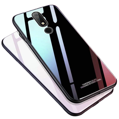 Picture of For Nokia 6.1 Plus / Nokia X6 / Nokia 6.1+ (Hongkong Design) Tempered Glass Case With Soft Tpu Frame Shockproof Phone Back Cover