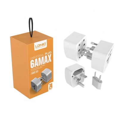 Picture of LDNIO Z4 Worldwide AU UK US EU Travel AC Power Plug Universal 6A FAST Charging Adapter Plug Converter Compact SIZE Travel Companion (ABS VO) - Multi Plug