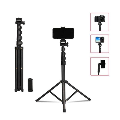 Picture of JMary MT-39 Adjustable Selfie Tripod Stand with Phone Holder Clip For Smartphone / Camera / GoPro / Samsung / Xiaomi / Huawei / Oppo / Vivo / Realme / OnePlus