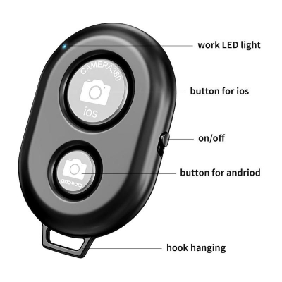 Picture of Remote Control Button Wireless Bluetooth Selfie Stick Shutter Self-Timer Camera For Smart Phone