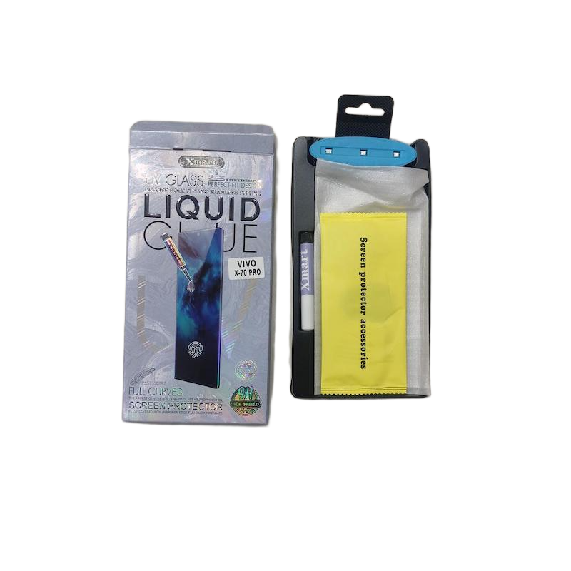 Picture of True Desire Tempered Glass For Vivo X70 Pro | Advanced Border-Less Full Edge to Edge UV Screen Protector (with Installation kit)