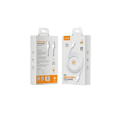Picture of LDNIO CABLE LC122-C TYPE-C TO TYPE-C 2M 65W DATA SYNC & CHARGING CABLE WHITE