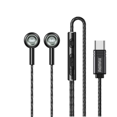 Picture of REMAX RM-598A TYPE C METAL EARPHONE WIRED MONSTER METAL FOR MUSIC and CALL Type C Stereo Sound Wired Headset USB C Headphone Type-C Earphone For Samsung Galaxy S22 Ultra S21 Ultra S22 Plus S21 Plus Note 20 Ultra Galaxy A73 A53 S21 FE Phone
