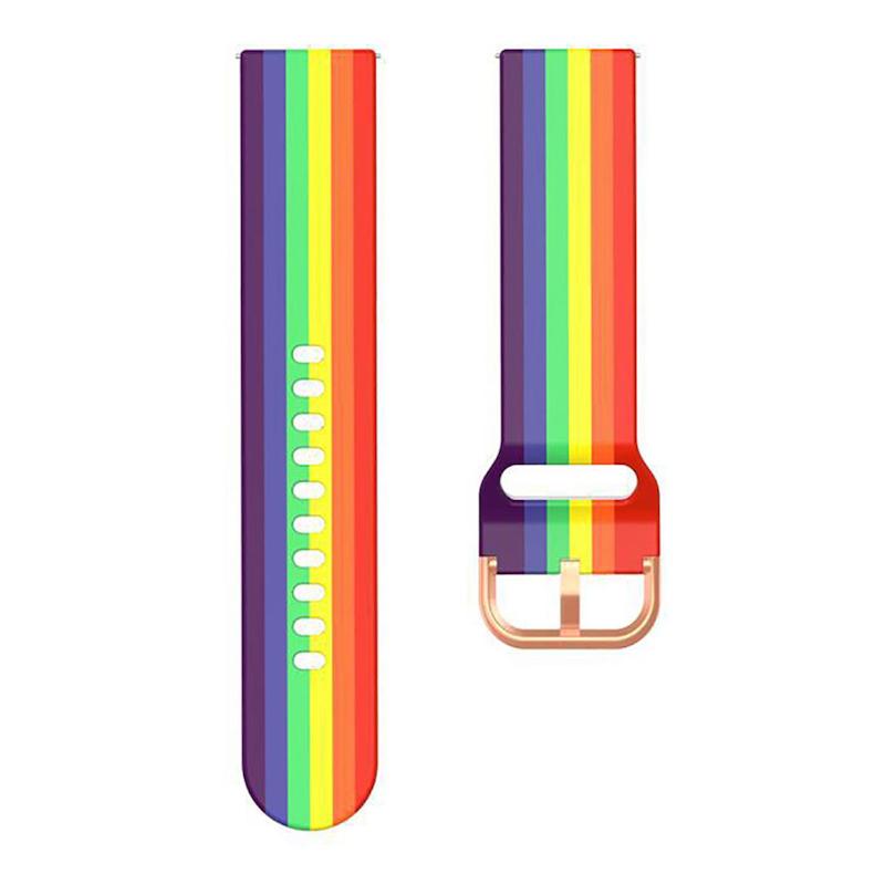 Picture of Rainbow Colour 22mm Silicone Strap For Haylou LS05 / IMILAB KW66 / Huawei Watch 3 Pro / Realme Watch 2 Pro | Mibro X1 | IMILAB W12 GTR 3 Pro Smartwatch 22MM Bracelet For Huawei Watch GT2 46MM honor watch Dream GS PRO Belt