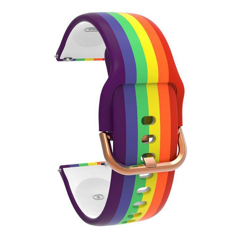 Picture of Rainbow Colour 20mm Silicone Strap For Xiaomi Amazfit Bip / Haylou LS02 / RS4 Smartwatch 20MM Bracelet For All Other 20mm Width Lugs Quartz, Digital, Automatic Watches Strap Watch Belt