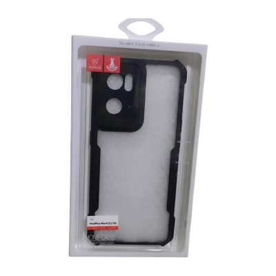 Picture of Xundd Case For OnePlus Nord CE 2 5G [Military Grade Drop Tested] Slim Clear Back with Shockproof Soft TPU Bumper Frame Cover - Black & Transparent