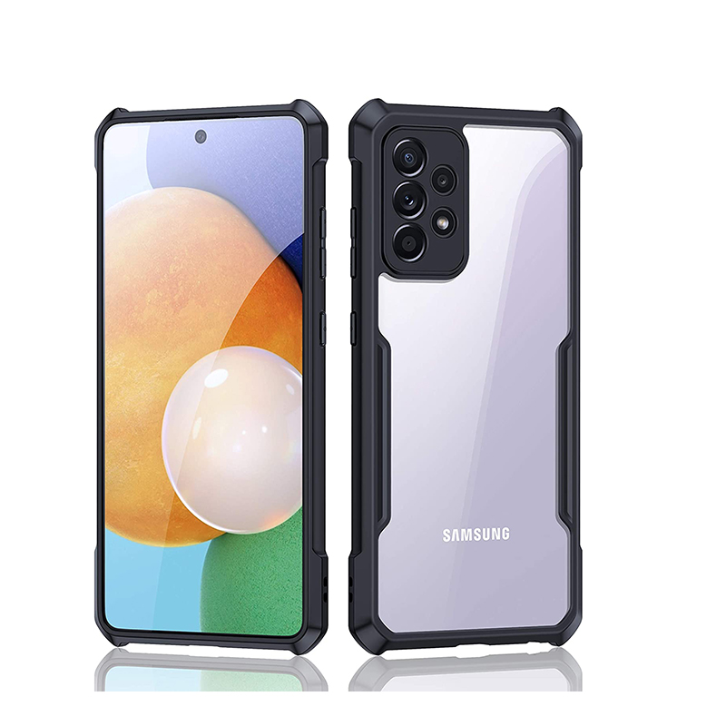 Picture of Xundd Case (ORG) For Samsung Galaxy A53 5G [Military Grade Drop Tested] Slim Clear Back with Shockproof Soft TPU Bumper Frame Cover - Black & Transparent