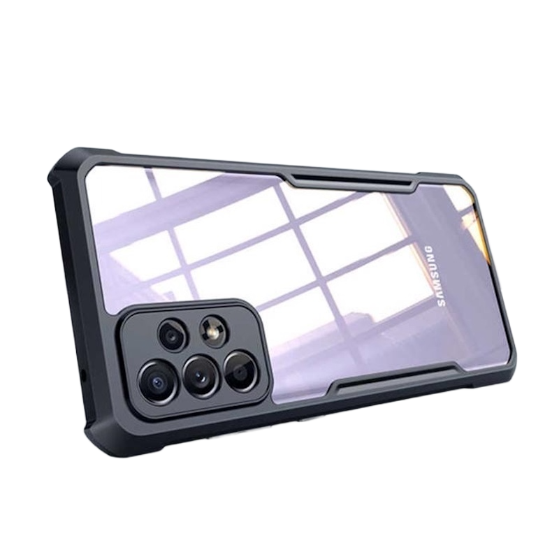 Picture of Xundd Case (ORG) For Samsung Galaxy A13 4G [Military Grade Drop Tested] Slim Clear Back with Shockproof Soft TPU Bumper Frame Cover - Black & Transparent