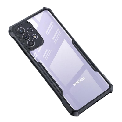 Picture of Xundd Case (ORG) For Samsung Galaxy A73 5G [Military Grade Drop Tested] Slim Clear Back with Shockproof Soft TPU Bumper Frame Cover - Black & Transparent