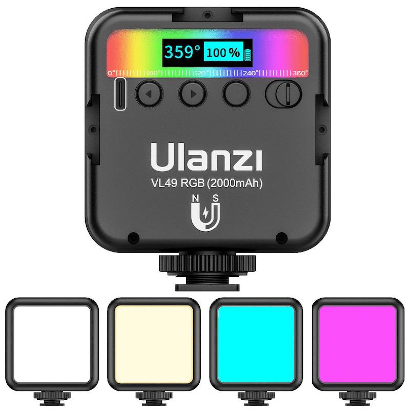 Picture of Ulanzi VL49 RGB LED Fill Light Mini Portable Multi-Function 2500K-9000K Pocket Camera Fill Light Live Photography Lighting