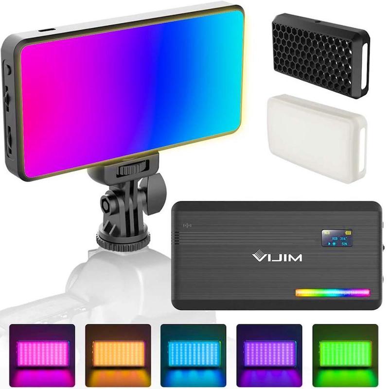 Picture of Ulanzi VIJIM VL196 RGB LED Video Light with Adjustable Stand, 2500K-9000K Full Color 20 Lighting Effect Modes Ultra Bright Lighting with Soft Light Board and Honeycomb Frame Black