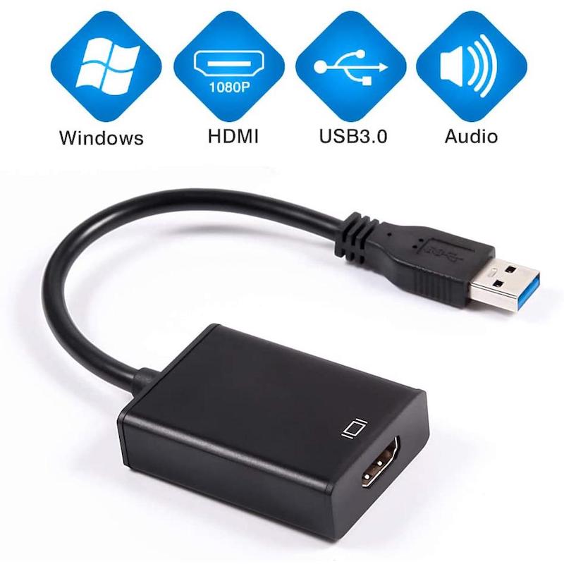 Picture of USB 3.0 Male to HDMI Female Adapter Converter For Projector Display TV Set-top Box - BLACK (ONLY for Windows, Does Not Support MAC)