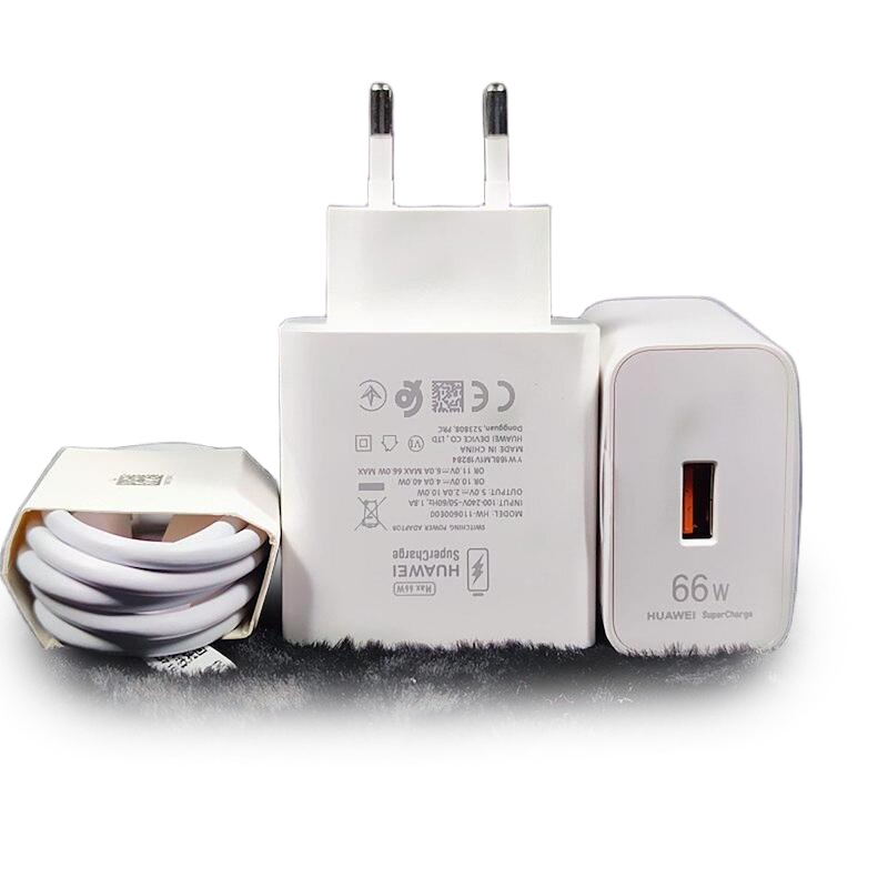 Picture of For HUAWEI Mate 40 Pro 66W (Max) Charger SuperCharge EU Plug Fast Charge Adapter With 6A USB Type C Cable For Huawei Mate 40 Pro Huawei P50 Pro Mate 30 40 P40 Pro Nova8 SE P30