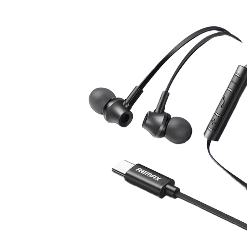 Picture of REMAX RM-610Da Type C In Ear Earphone Headphone USB C Jack with Volume Up and Down Buttons Length 1.2 Meters For Samsung Galaxy S22 Ultra S21 Ultra S22 Plus S21 Plus Note 20 Ultra Galaxy A73 A53 A33 5G S21 FE S20 FE Xuiomi Vivo OPPO OnePlus S23 Ultra