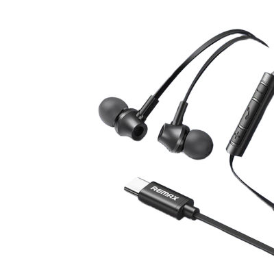 Picture of REMAX RM-610Da Type C In Ear Earphone Headphone USB C Jack with Volume Up and Down Buttons Length 1.2 Meters For Samsung Galaxy S22 Ultra S21 Ultra S22 Plus S21 Plus Note 20 Ultra Galaxy A73 A53 A33 5G S21 FE S20 FE Xuiomi Vivo OPPO OnePlus S23 Ultra