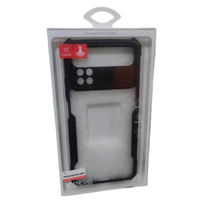 Picture of Xundd Case (ORG) For Xiaomi POCO X4 Pro 5G Military Grade Drop Tested Slim Clear Back with Shockproof Soft TPU Bumper Frame Cover Black and Transparent