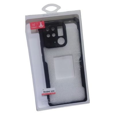 Picture of Xundd Case (ORG) For Xiaomi Redmi 10C Military Grade Drop Tested Slim Clear Back with Shockproof Soft TPU Bumper Frame Cover Black and Transparent
