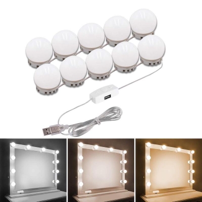 Picture of Light For Mirror Big DIY Hollywood Style Makeup Lights Stick on LED Bathroom Mirror Lights For Makeup Vanity 10 Pcs Light Bulbs (Mirror Not Include)