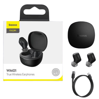 Picture of Baseus WM01 TWS Bluetooth Earphones Stereo Wireless 5.0 Bluetooth Headphones Touch Control Noise Cancelling Gaming Headset Earbuds