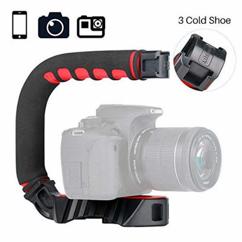 Picture of Ulanzi U Grip Pro Camera Handheld Stabilizer Handle Grip with 3 Shoe Mounts Universal Video Action Stabilizing Handle Grip Compatible For Canon Nikon Sony DSLR Camera Camcorder