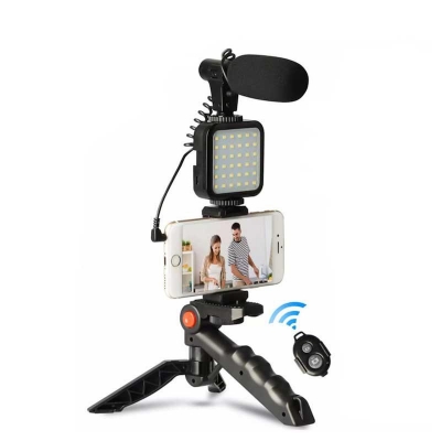 Picture of AY-49 Remote Control Video Vlogger Kits Vlogging Video Making Kits Microphone LED Fill Light Mini Tripods