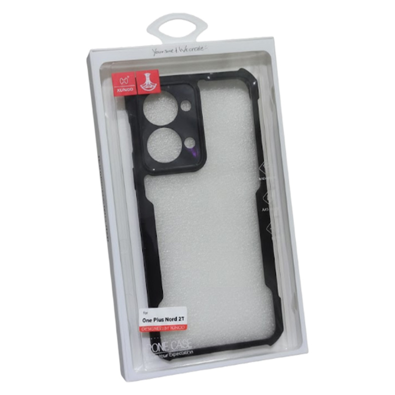 Picture of XUNDD Case For OnePlus Nord 2T Cover Military Grade Drop Tested Slim Clear Back with Shockproof Soft TPU Bumper Frame Cover Black and Transparent