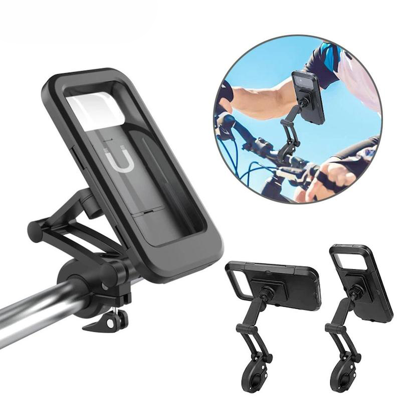 Picture of HL-69 Waterproof Bike Phone Mount Cell Phone Holder For Motorcycle Bike Handlebars 360 Degree Adjustable Universal Motorcycle Phone Mount Bike Phone Holder with TPU Touch Screen