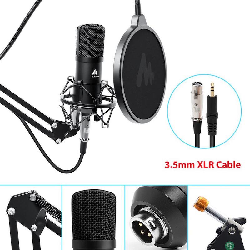Picture of MAONO AU-A03 Podcast Studio Condenser Microphone with Boom Arm Kit For Youtube Record Vlog Livestream Gaming