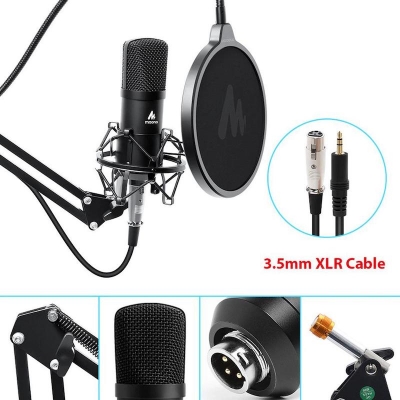 Picture of MAONO AU-A03 Podcast Studio Condenser Microphone with Boom Arm Kit For Youtube Record Vlog Livestream Gaming