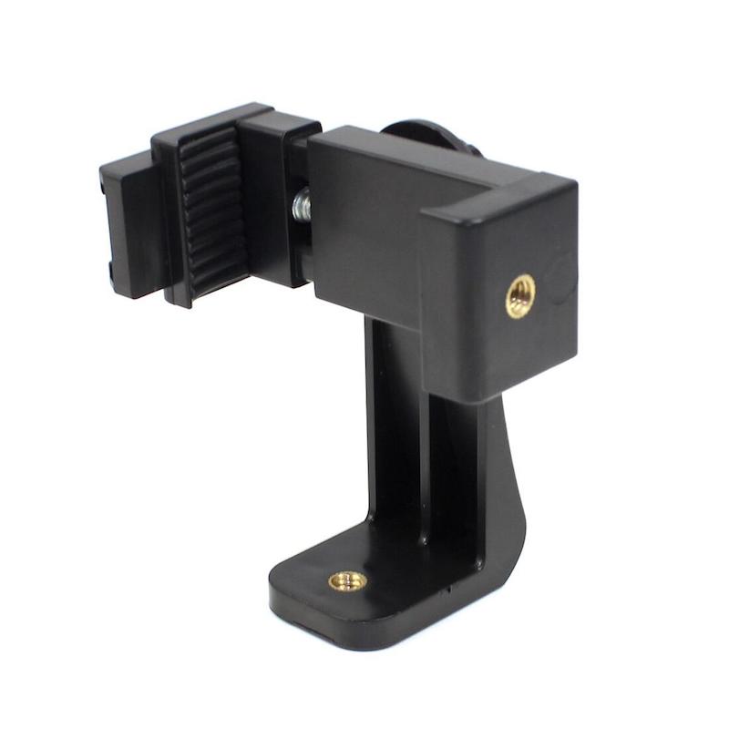 Picture of Universal Light Tripod Mount Adapter Cell Phone Clipper Holder Vertical 360 Rotation Tripod Stand Universal Smartphone Tripod Adapter Cell Phone Holder Mount with Cold Shoe For Phone Camera