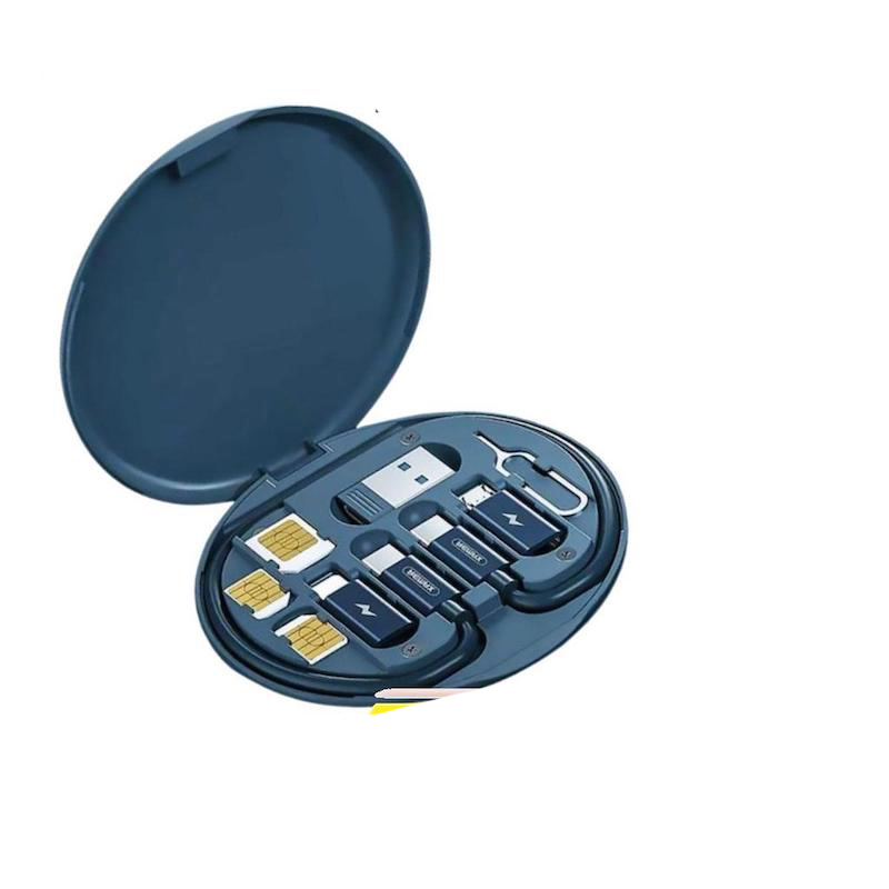 Picture of REMAX RC-190 PD 60W Multifunction All in 1 One Fast Charging Data Cable Set with Multiple Connectors Card Slot Pin with Phone Stand