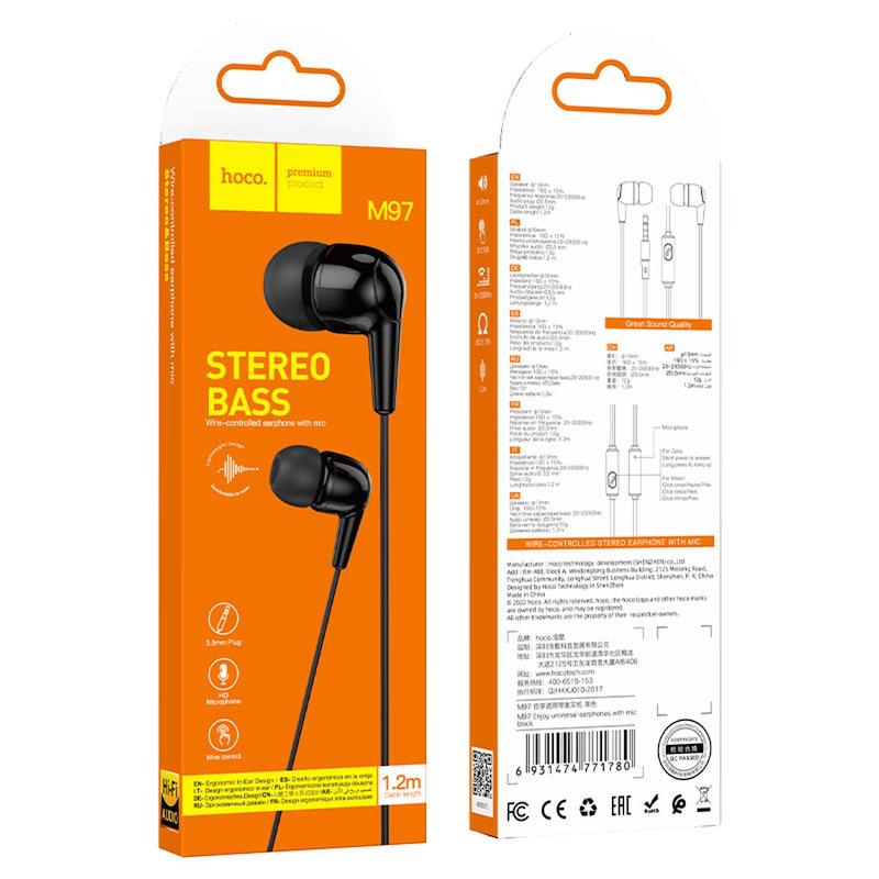 Picture of Stereo Headset Hoco M97 Enjoy universal earphones with mic - Headphone