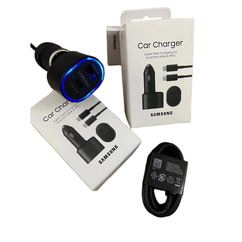Picture of For Samsung Galaxy S22 Ultra S21 Ultra 45W USB C PD and 15W USB Port Samsung 60W Dual USB Car Charger 45W+15W QC4.0 3.0 Fast Charging PD Adapter For Galaxy S22 S20 S21 Ultra Note 20 Z Fold 2 3 5G