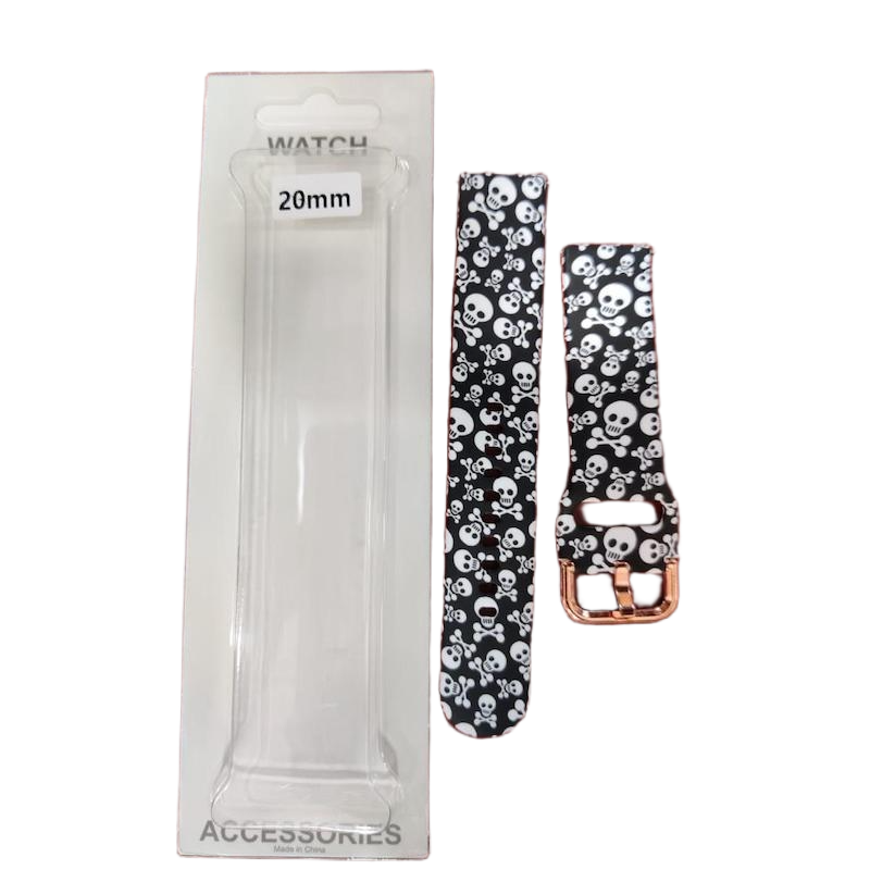 Picture of 20MM Printed Silicone Strap Replacement Watch Strap Smart Watch Band Wrist Strap Bracelets Compatible Strap For Amazfit Bip Haylou RS4 RS4 Plus Bip Lite GTS GTS 2 GTS 2 Mini Haylou Solar LS02 Smart Watch Soft Belt