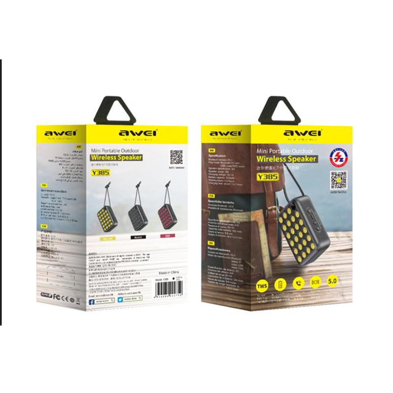 Picture of AWEI Y385 Mini Wireless Bluetooth Speaker Promotional Outdoor Bluetooth Speakers 4W with TF Card Supported USB mode TWS mode