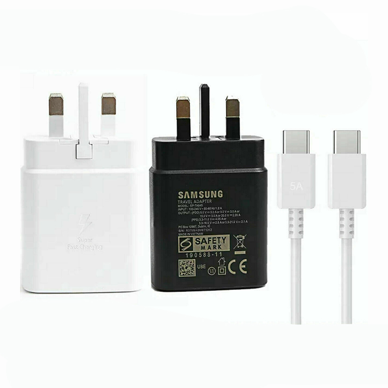 Picture of For Samsung Galaxy S25 Ultra 45W Super Fast Charger PD 3.0 UK EU USB Type C Fast Charging Adapter 45Watt Maximum with EP-TA845 For Samsung GALAXY S24 Ultra S23 Ultra S22 Ultra S22 Plus S21 Ultra Note 20 Ultra Note 10 Plus 5G A91 Note 10+ S23