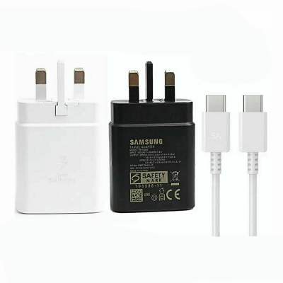 Picture of For Samsung Galaxy S25 Ultra 45W Super Fast Charger PD 3.0 UK EU USB Type C Fast Charging Adapter 45Watt Maximum with EP-TA845 For Samsung GALAXY S24 Ultra S23 Ultra S22 Ultra S22 Plus S21 Ultra Note 20 Ultra Note 10 Plus 5G A91 Note 10+ S23