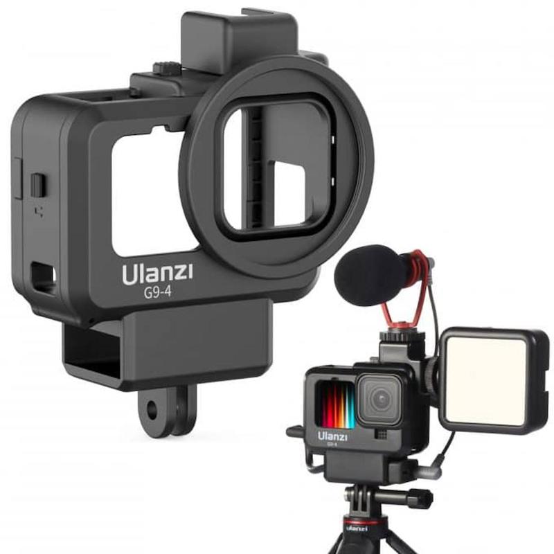 Picture of Ulanzi G9-4 For GoPro 9 10 11 12 Hero Black Plastic Vlog Case Cage Protective Housing 52MM Filter Adapter Ring Cold For Microphone Light
