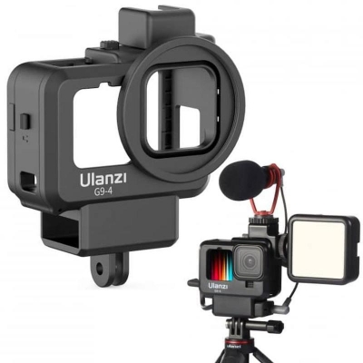 Picture of Ulanzi G9-4 For GoPro 9 10 11 12 Hero Black Plastic Vlog Case Cage Protective Housing 52MM Filter Adapter Ring Cold For Microphone Light