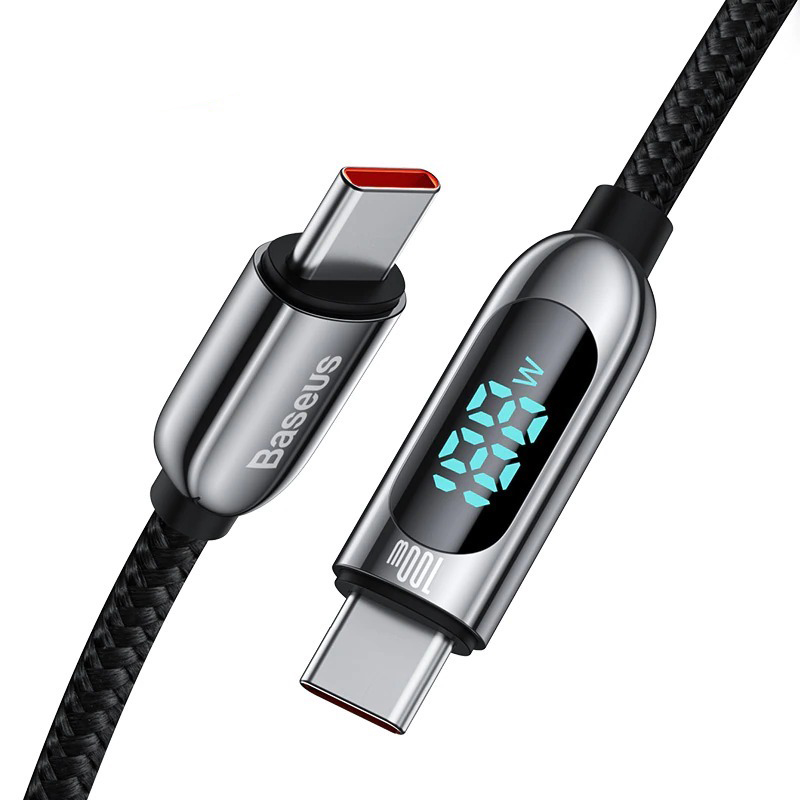 Picture of Baseus Display 100W Fast Charging Data Cable Type-C To Type-C PD Cable Smart Monitoring Chip Applicable For Laptops Tablets and Phones