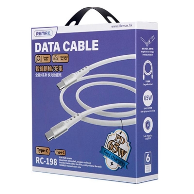 Picture of REMAX RC-198 CHAINING 2 SERIES PD 65W FAST CHARGING DATA CABLE TYPE-C TO TYPE-C 1M Type-C To Type-C 65W Charging Cable