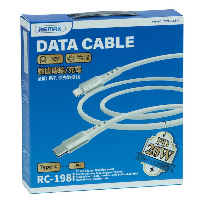 Picture of REMAX RC-198I CHAINING 2 SERIES PD 20W FAST CHARGING DATA CABLE TYPE-C TO IPHONE 1M Type-C To Lighting Cable For iPhone