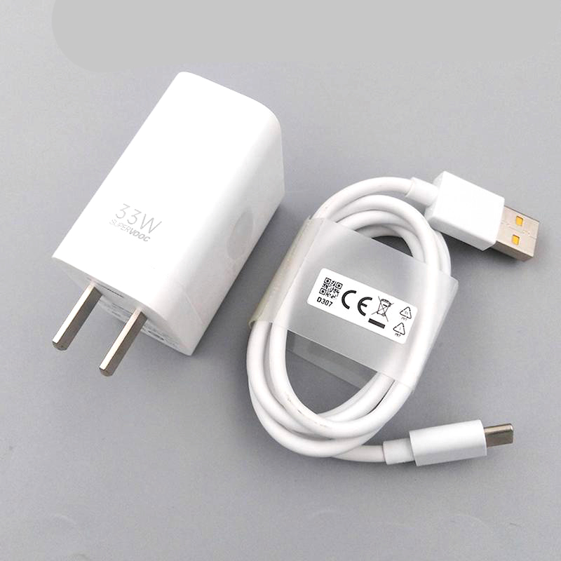 Picture of Super Charger Oppo 33W Flash Charging Wall Charger With Usb Type-C Cable For Oppo F21 Pro A74 A94 A96 Reno7 Z Se A57 Fast Charger