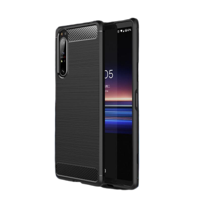 Picture of For Sony Xperia 1 II Phone Case Carbon Fiber Texture Design Soft Silicone Cover Anti-Scratch Shock Absorption Case For Sony Xperia 1 Mark 2